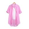 Plaid shirt women's medium and long foreign style fashion design sense spring and autumn thin coat cardigan pure cotton shirt