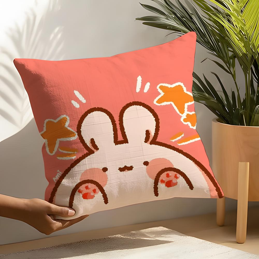3 Classic Painting Of A Quirky Fun Rabbit Pillow Case Home Living Room Decoration Linen Pillowcover Pillow Cases Cushion Cover