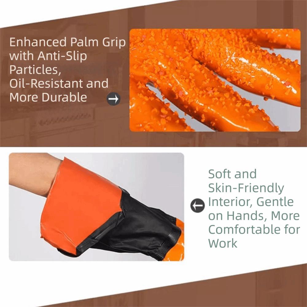 Non-Slip Rubber Work Gloves 70cm Work Safety Gloves Full Arm Pond Gloves  Drain Cleaning