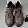 Fashion Italian Sewing Men Casual Leather Flat Designer Shoes Fashion Round Toe Outdoor Walking Shoe2025New Comfy Antiskid Hombres Botas