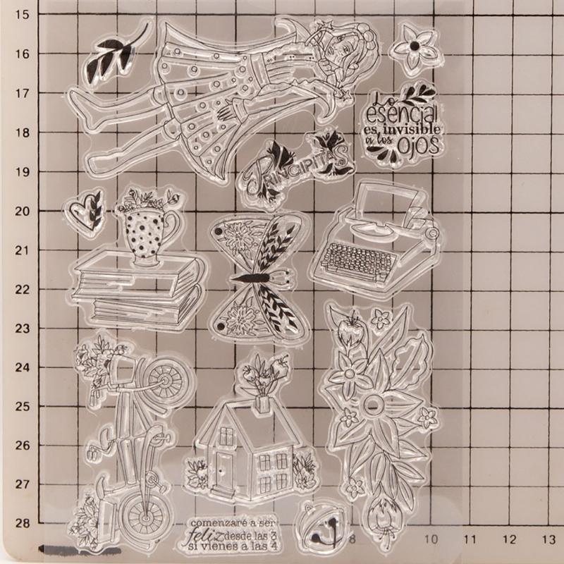 1Pc 3D Clear Stamp Silicone Stamp Cards Clear Stamp with Pattern Scrapbooking Journaling Card Making Decorations Stamp