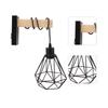 Plug in Wire Cage Wall Sconce Industrial Rustic E27 E26 Bulb Base Hanging Wall Mount Lamp