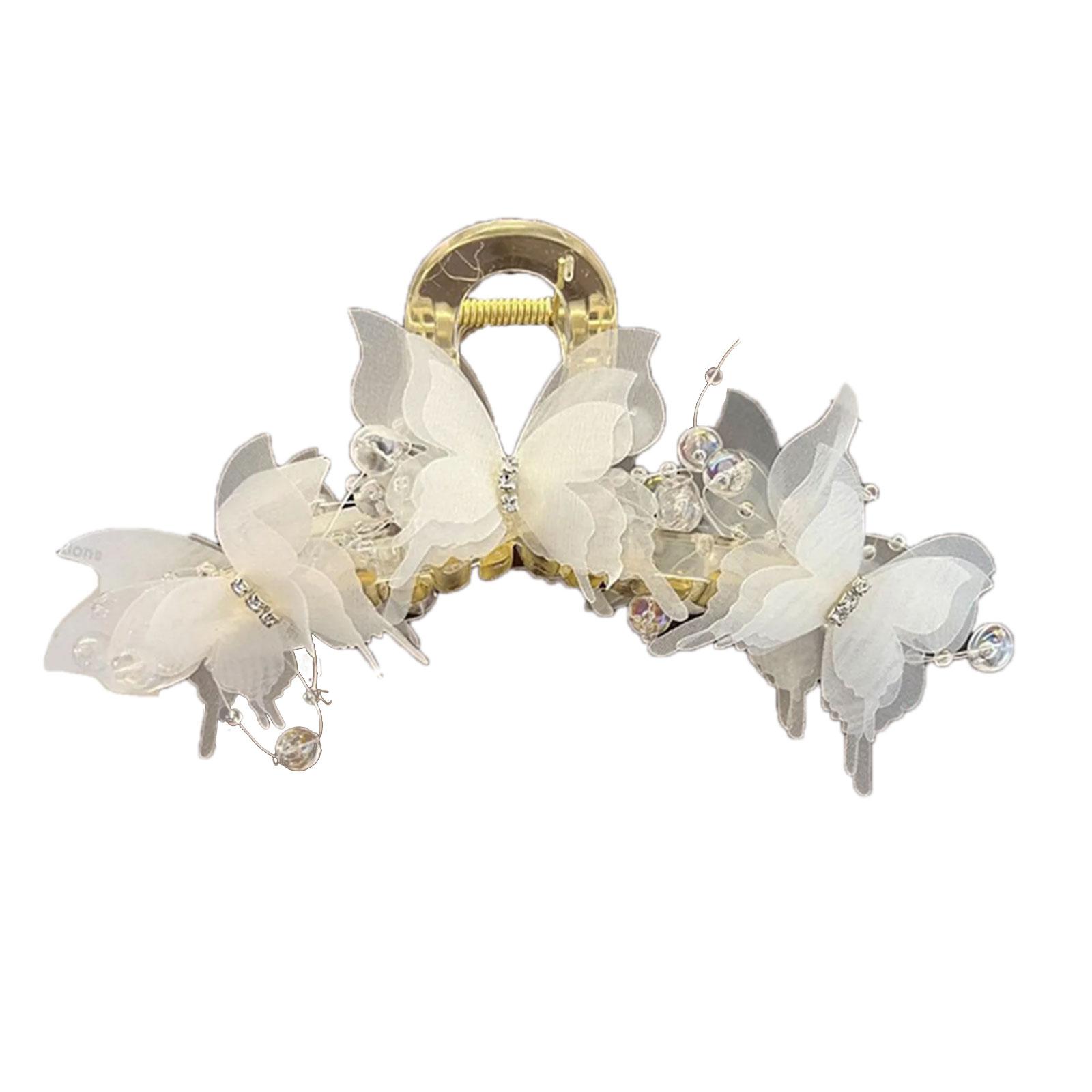 

Aesthetic Mesh Butterfly Hair Claw Clip Acrylic Hair Shaping Jaw Clip Strong Secure Claw Clip Hair Styling Accessories белый