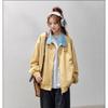 Autumn Loose Plaid  Patchwork Coat Womens Casual Baseball Jacket Stylish Outerwear