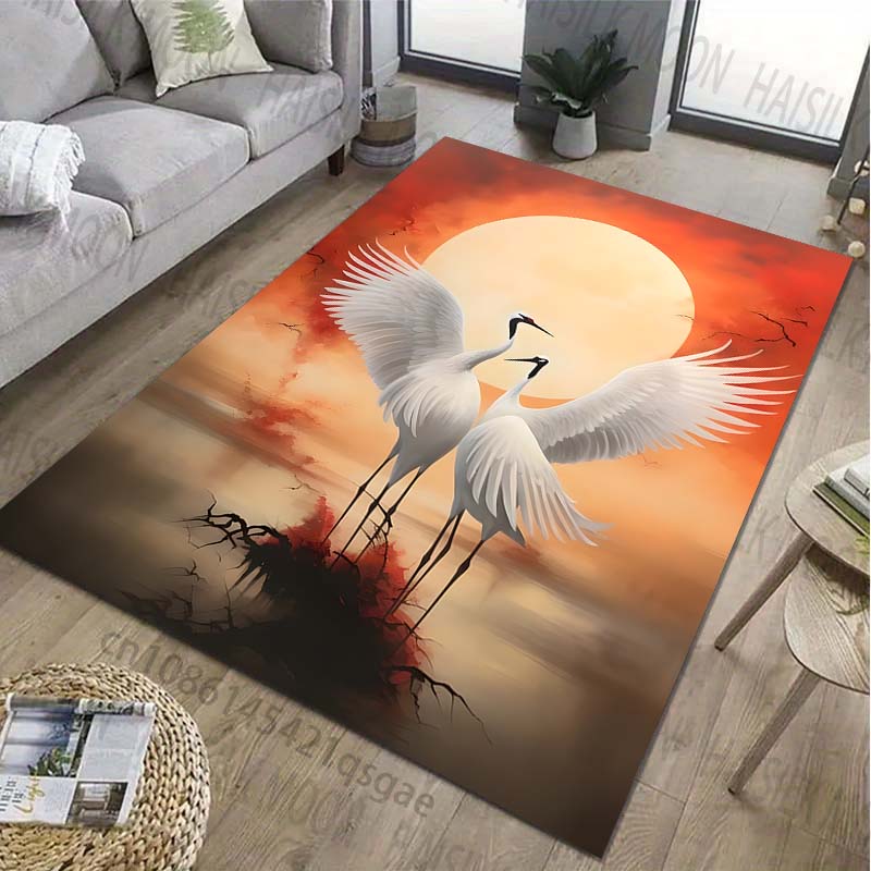 Heron 3D HD Print Large Area Carpet for Living Room Cartoon Childrens Bedroom Sofa Doormat Kitchen Floor Rug Anti-slip Decor Mat