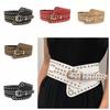 Adjustable Rivet Wide Waistbands Punk Style Irregular Leather Belt Y2K Cool Girls Belt  for Gift