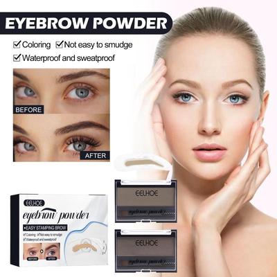 Polvere per Sopracciglia Palette Trucco Professionale Timbro per Sopracciglia Esaltatori Sopracciglia Ombretto Polvere Impermeabile a Lunga Tenuta