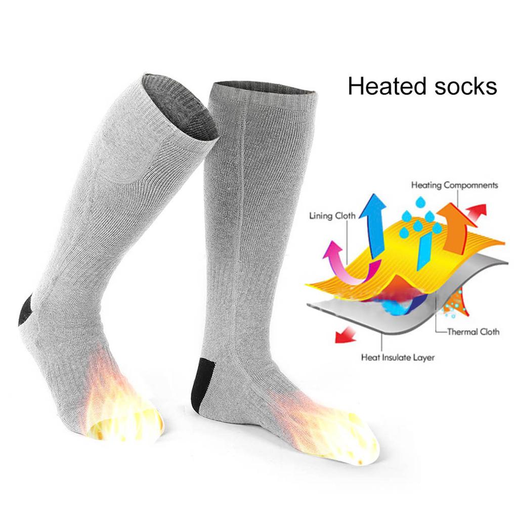 Electric Heating Socks Men Womens Battery Thermal Cotton Warming Winter Socks