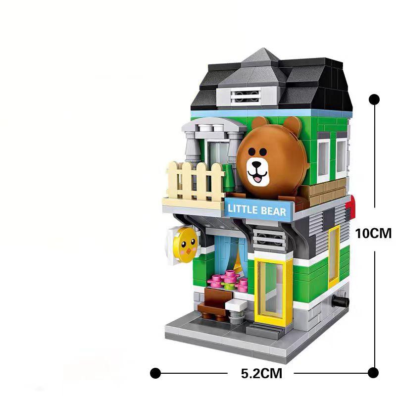Creative Folded StreetView Grocery Store Post Station Building Bricks DIY Mini Chinese Style Puzzle Girls Gifts Children Toy
