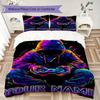 Custom Name Skull Warrior Artwork Bedding,Quilt Set Quilt Cover Pillowcase Home Birthday Gift(1 * Duvet Cover + 2 * Pillowcase, Without Core)_lx