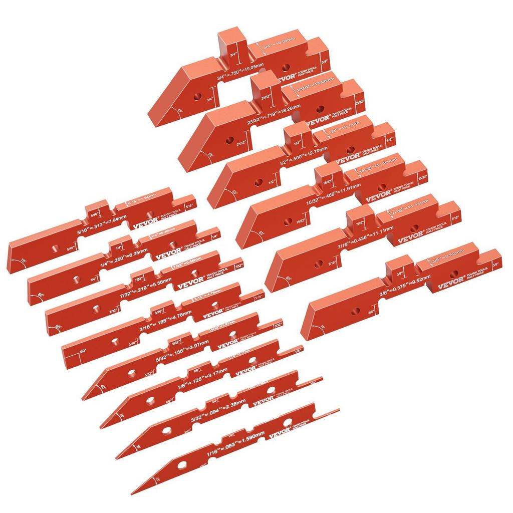 Router Table Setup Bars 14PCS Precision Aluminum Setup Blocks Height Gauge