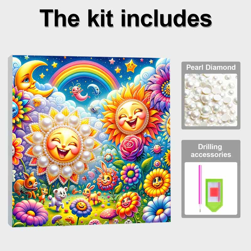Flowers and The Moon Full 5D DIY Pearl Gem Art Diamond Painting Kits for Adults/Beginners Gift Idea Home Decor 11.81x11.81in