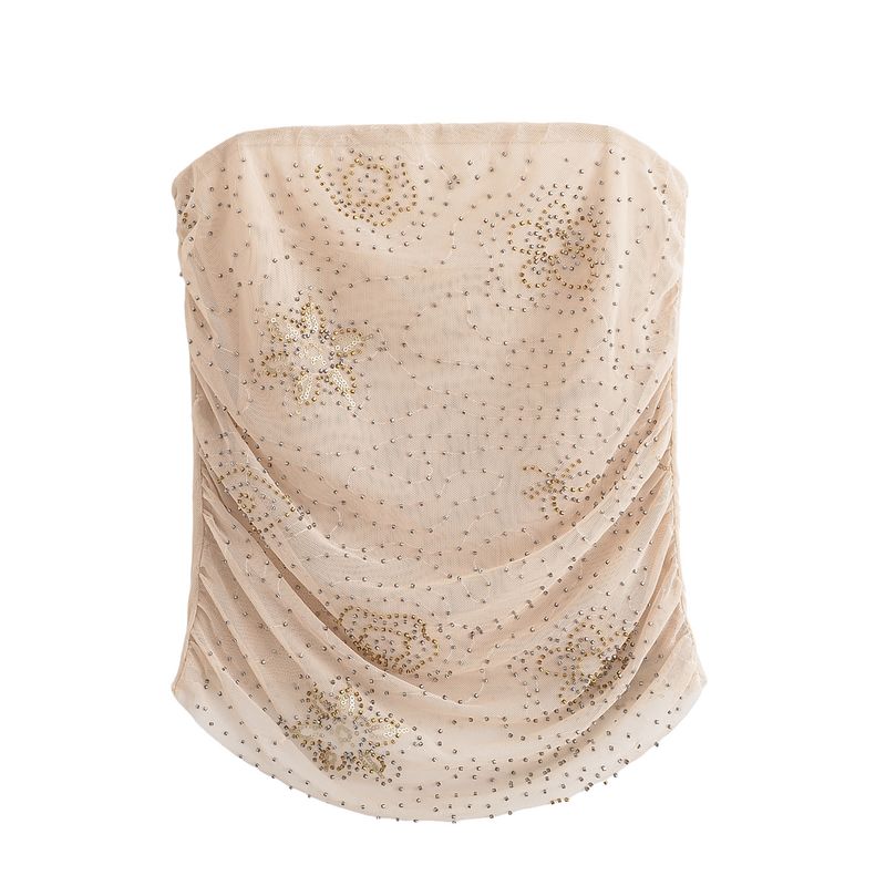 

Zbzr Весеннее Новое Поступление Женская Одежда Модный Стиль Модные Топы с Бисерной Отделкой Юбка из Газа 4813832 8313833 Top L