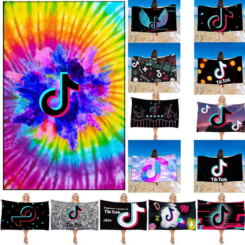 Tiktok 3d Printed Towel Bathing Bathrobe Beach Swimming Swimwear Shower Towel