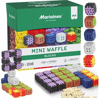 Soft Constructor Marioinex Mini Waffle Blocks Waffle Cubes, 206 Elements