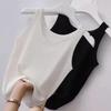 Sommer Ensfarget Tettsittende Casual Camisole Dame Pluss Størrelse Slank Yttertøy Elegant Vest Kvinne Enkel Underdel Uten Ermer Tynn Stil Chic Ny