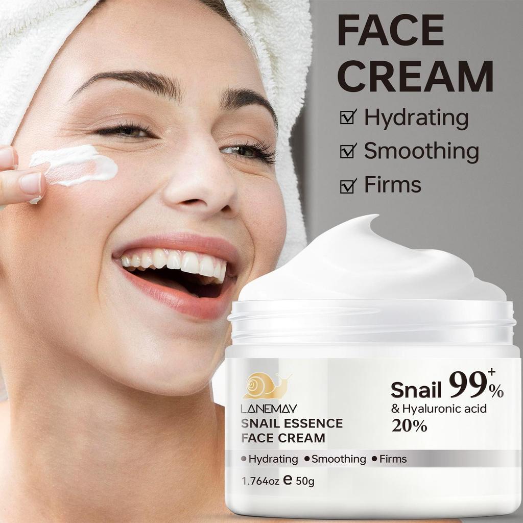 Snail Essence Face Cream-Hydrating & Smoothing The Skin-Firms Skin With Snail & Hyaluronic Acid-50g