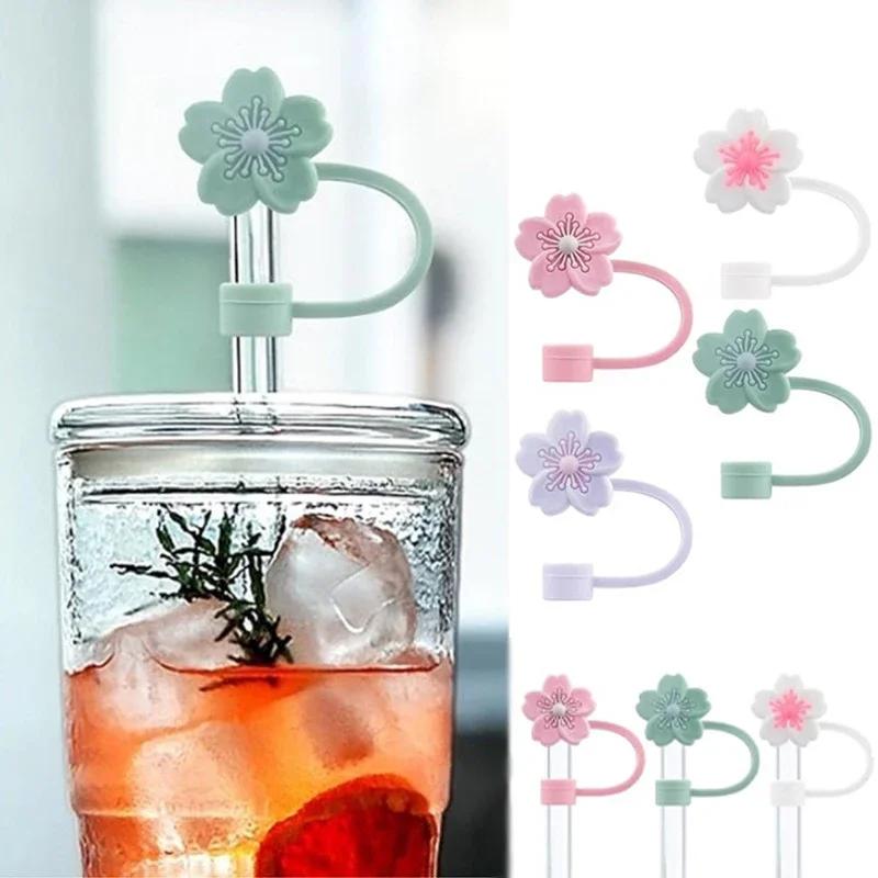 1PC Straw Cover Cap for Water Bottle Cute Begonia Flower Straw Toppers 10mm Straw Cover Cap for Tumblers 40-20 Oz Accessories