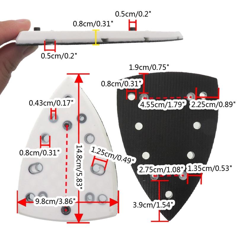 4 Nail 7 Holes Polishing Disc Practical Triangular Hook & Loop Sanding Pad Replacement Plate for DTS 400-REQ