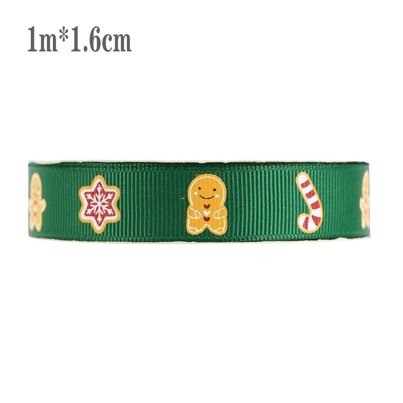 Christmas Grosgrain Ribbon Printing Gift Wrapping Wedding Decoration Hair Bow DIY Christmas Tree Garland Bowknot Craft Ribbon