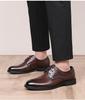 Red Dragonfly Men's Leather Business Shoes - Genuine Cowhide Soft Sole, Ideal for Spring/Autumn Office or Wedding.