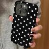 White Polka Dots Phone Case For IPhone 17 Air 16 15 14 13 12 11 Plus Pro Max Anti-fall Bumper Protective Cover INS Soft Funda