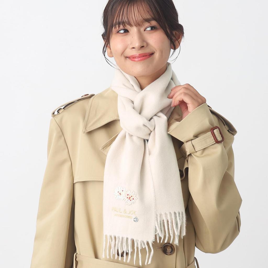 ACCESSOIRES Joe Solid Color with Chrysanthemum Packaged Scarf Pink [Paul & Joe] [Moonbat] (Paul & Accessories) Embroidery, 50078,