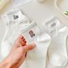 Women's Spring and Summer Embroidered Thin and Versatile Pure Cotton Short Socks
