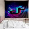 1PC Neon Tik-tok Logo Art K-pop music group Tapestry Accessories for Bedroom,Livingroom, dormitory Room Wall Decor Fan Birthday Gifts