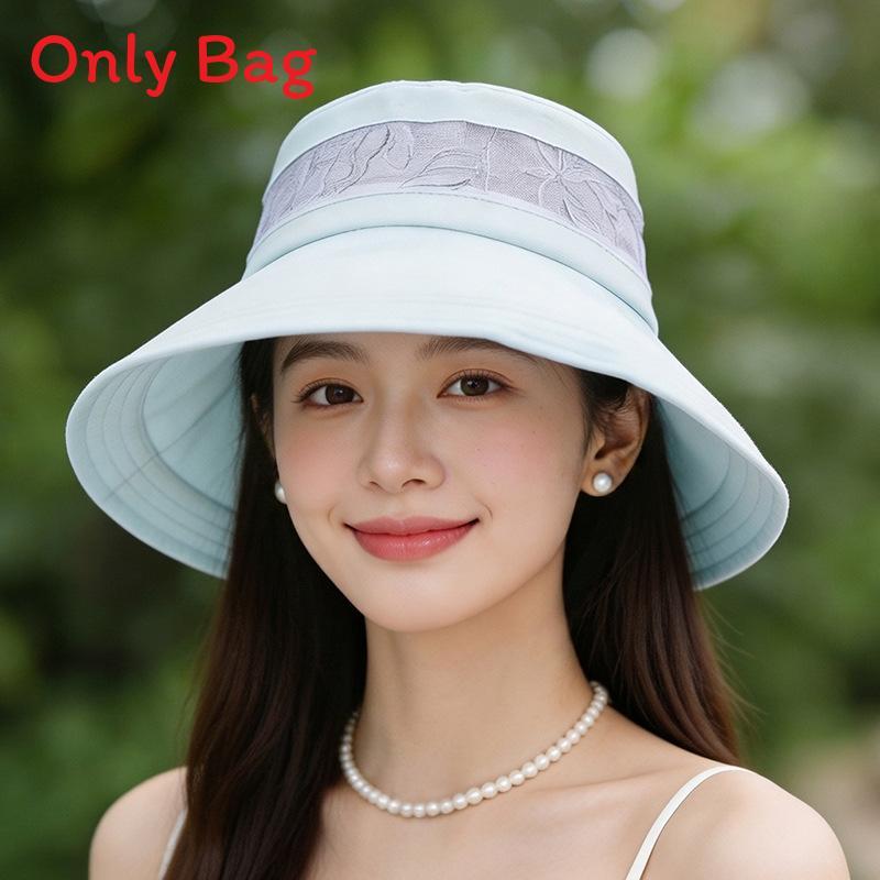 

Fashion Korean Style Wide Brim Sun Hat With Mesh Splicing For Outdoor Travel Women синий