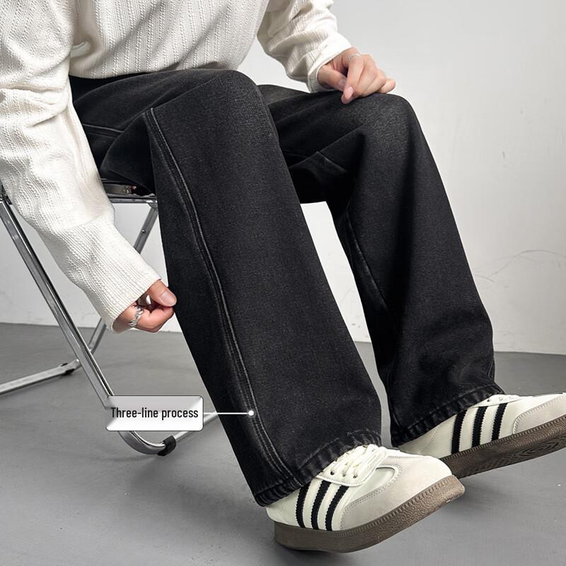 

Мужские джинсы прямого кроя VUUG в стиле ретро, светлой стирки 2XL