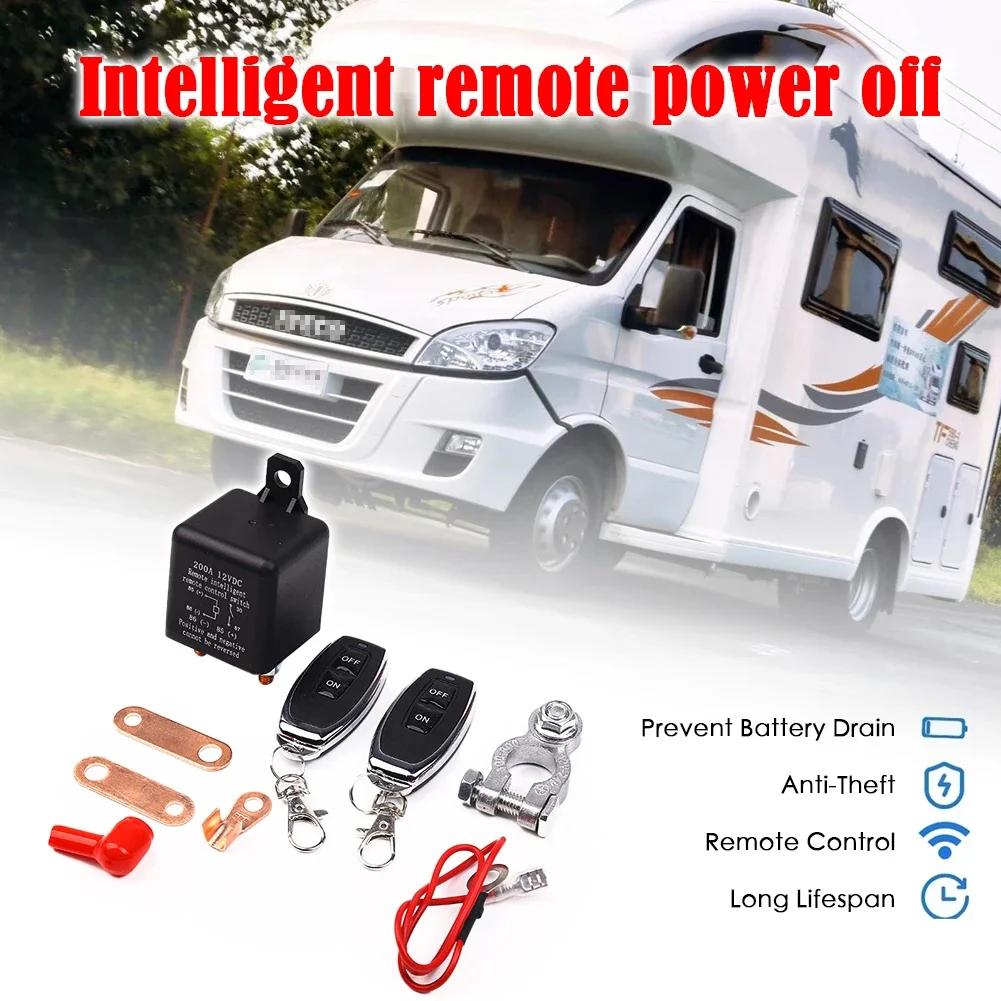 Battery Switch Relay 12V Remote Control Battery Disconnect Cut Off Isolator Switch Anti-Theft with Dual Remote Control Switch