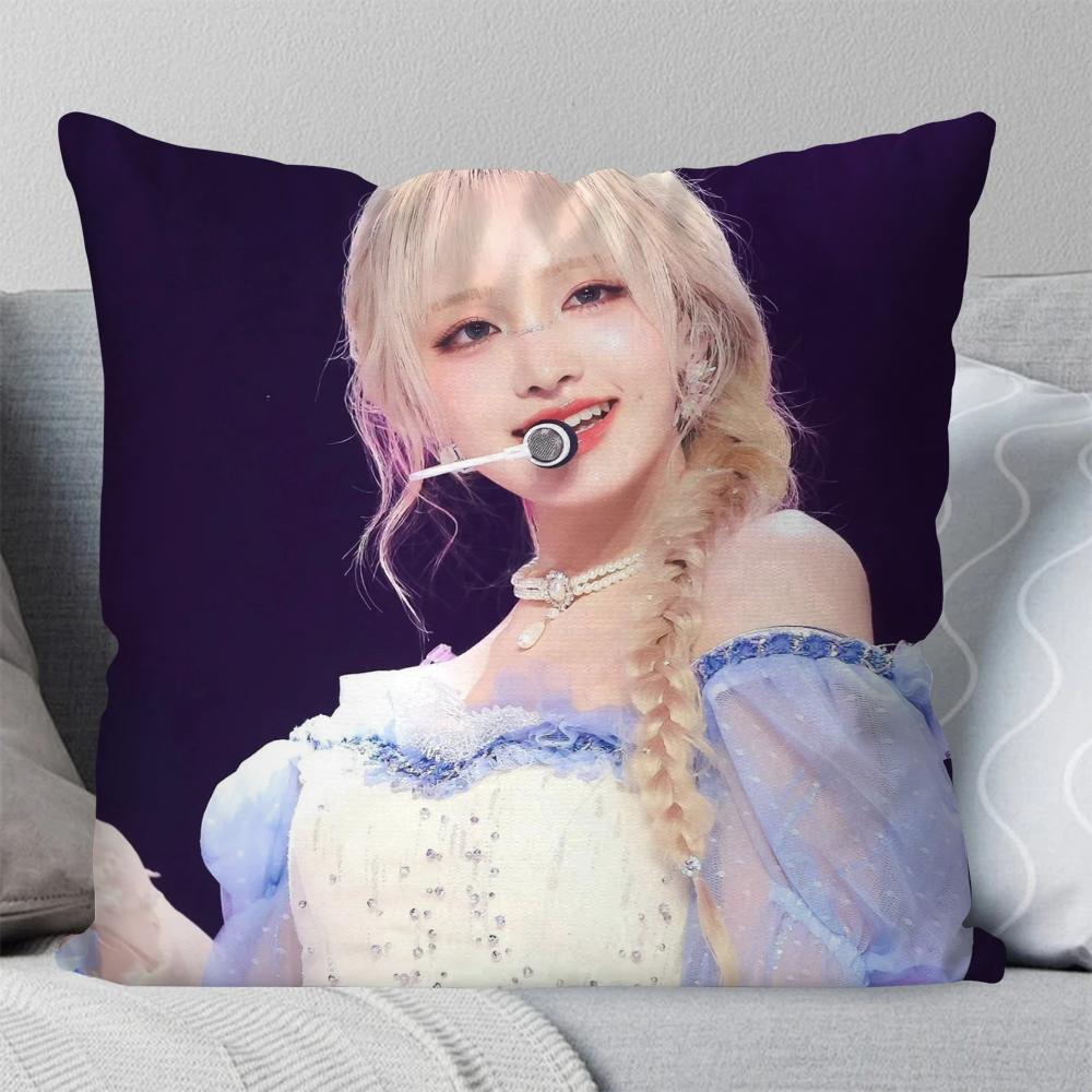 Liz Girlgroup I-ive Kissenbezug Quadratisches Kissen Schlafzimmer Sofa Freizeit Komfort Kissen Auto Wohnzimmer Heimdekoration 40X40