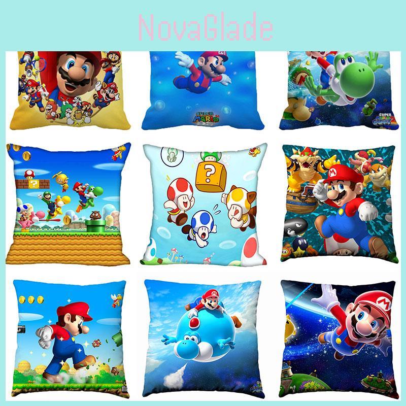 Super Mario Motiv Kissenbezug 177 Zoll Reißverschluss Kissenhülle Buntes Muster Für Wohnzimmer Dekoration