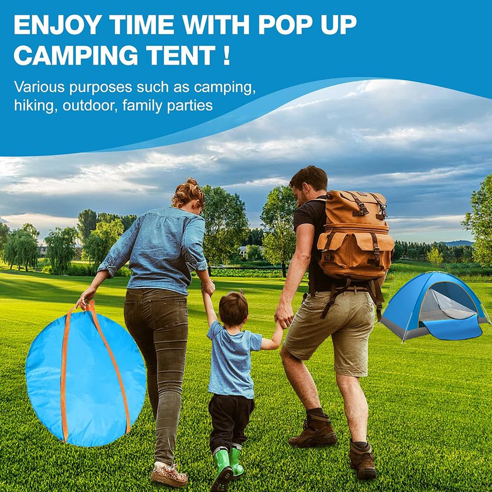 Outdoor Folding Tent Fully Automatic Quick Opening Tent, 1-2 Person Self Driving Camping Tent Cozy Rain Proof Sun Proof Portable