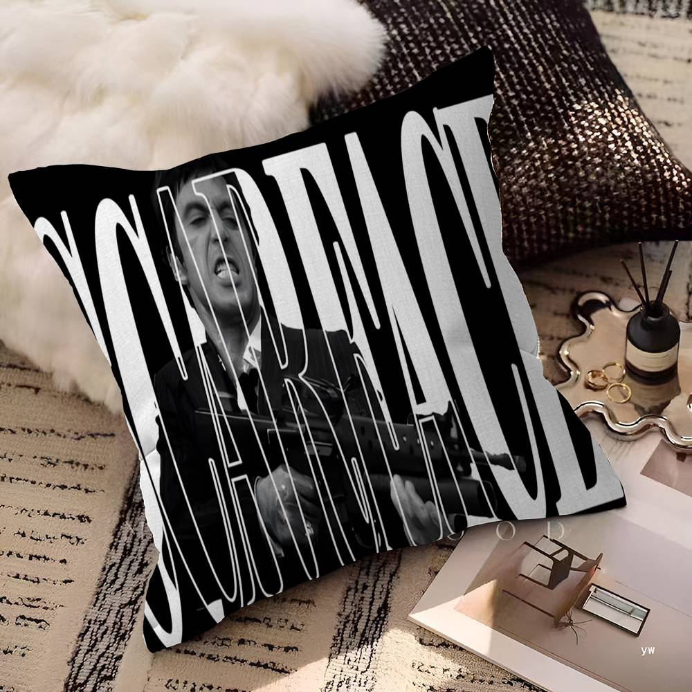 SScarface Tony Montana Cartoon Pillowcase Toon Gift Cushion Cover Bedroom Home Sofa Chair Seat Decor Pillow Case
