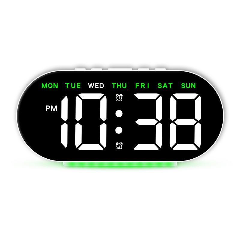 Multifunctional LED Alarm Clock with Large Screen & Atmosphere Light - Model GH8035