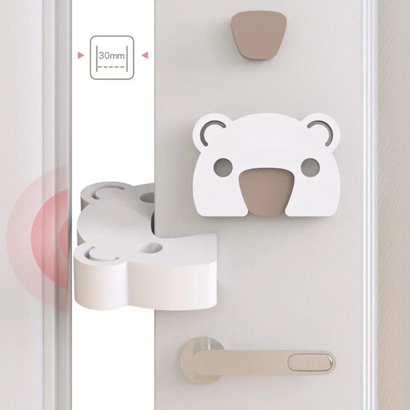Baby Safety Door Stopper Home Toddler Anti-Pinch Hand Thick Door Block Cartoon Bear Kids Finger Protect White EVA Door Stoppers