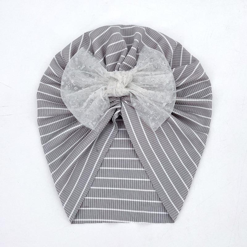 

New baby pit striped hat, children s star bow pullover hat, thin baby hat