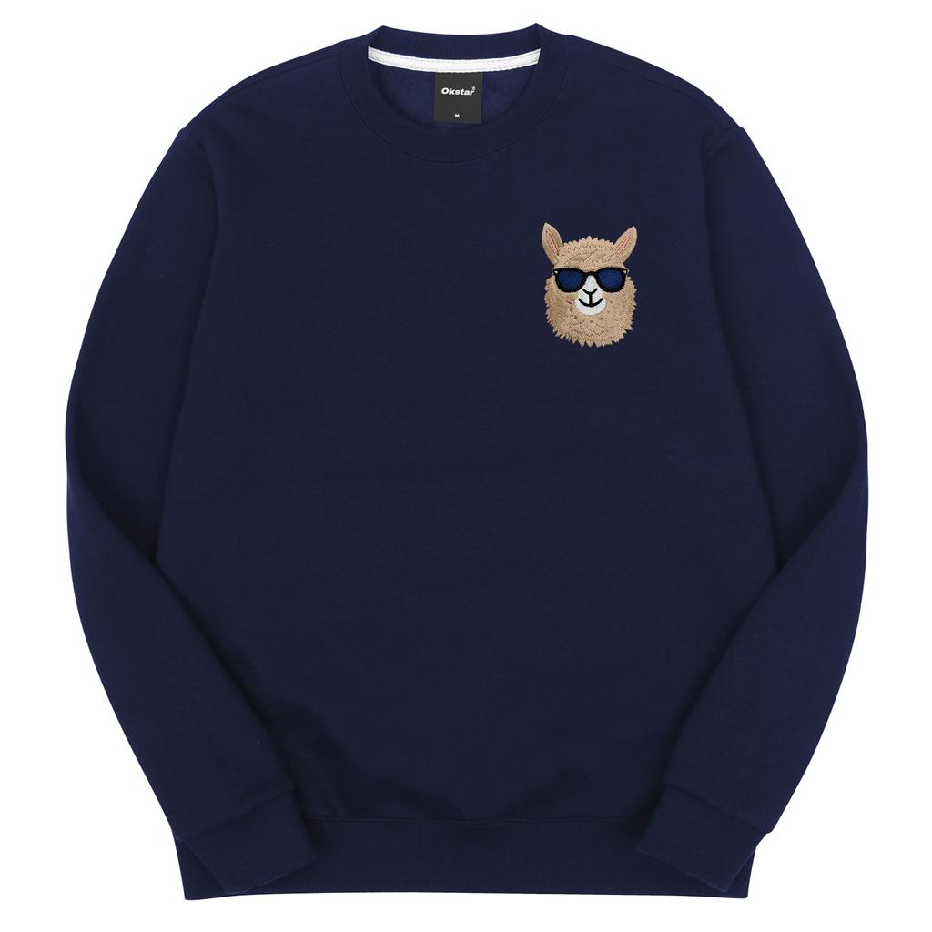 OKSTAR I'M Alpaca Embroidered Double-Sided Sweatshirt (Type D)