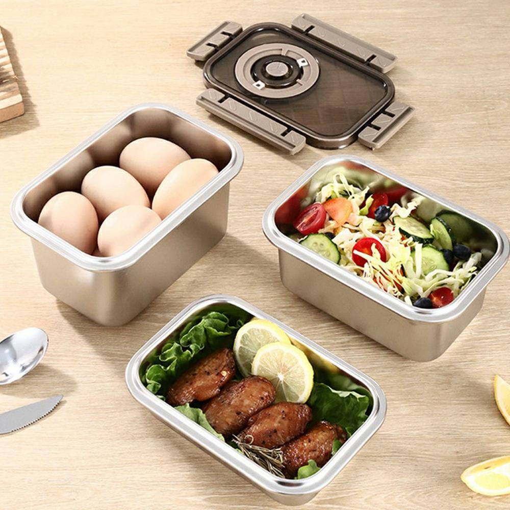 Stainless Steel Food Storage Container 1500ML Leak-Proof Salad Container with Lid (No FDA)