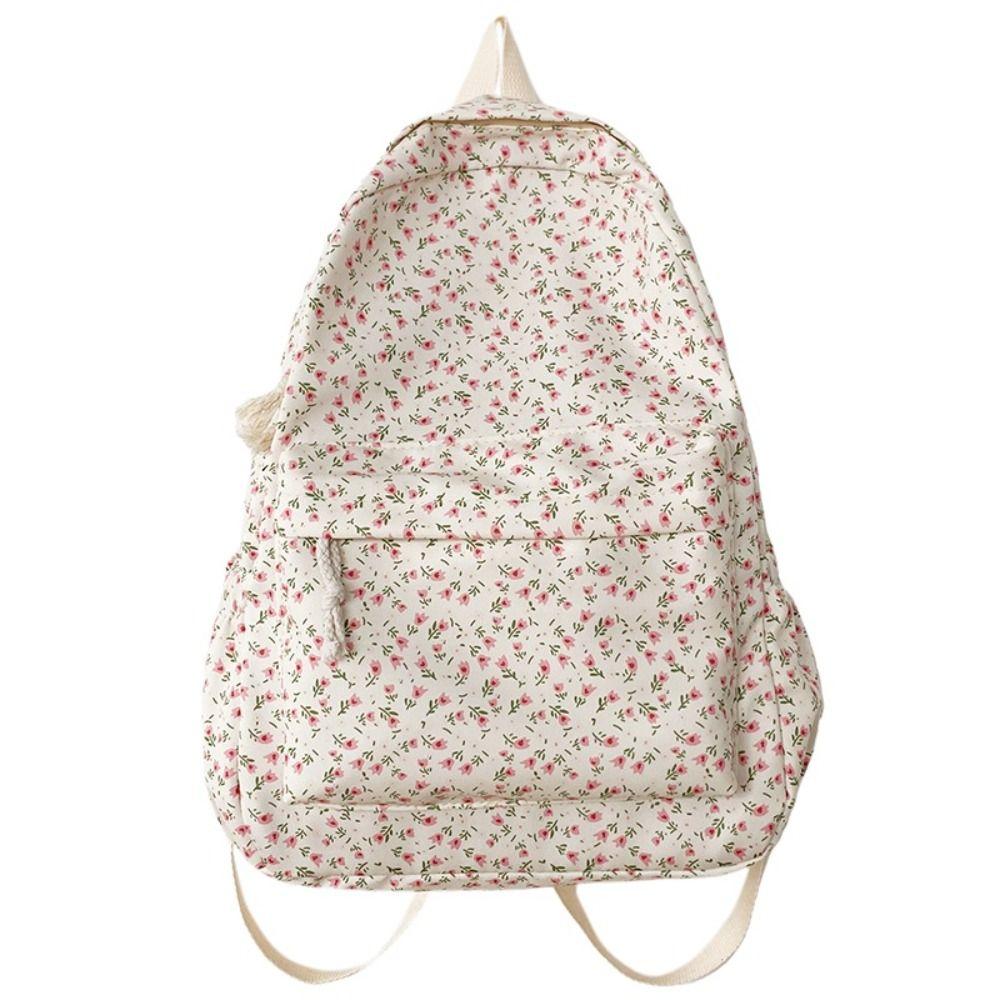 

Large Capacity Students School Bag Embroidery Floral Shoulder Bag Creative Floral Backpack School розовый