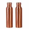 Nirmal Ganga Gehämmertes Kupferflasche 1L (2er-Pack) | Reine Kupfer-Wasserflasche | Handgefertigtes, auslaufsicheres Design