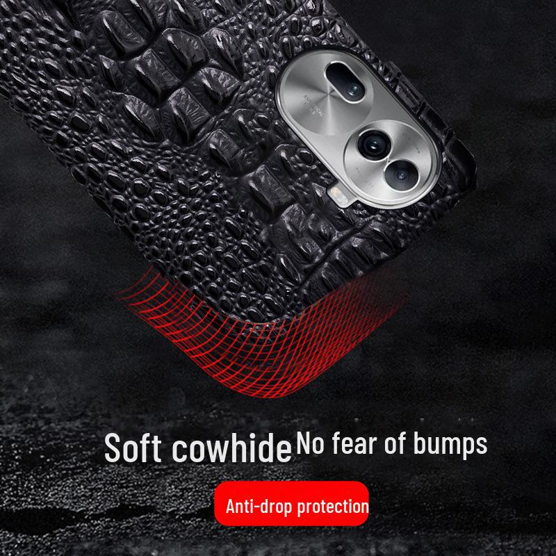 OPPO Reno7/7PRO Cowhide Dragon Head Pattern Leather Protective Cover.
