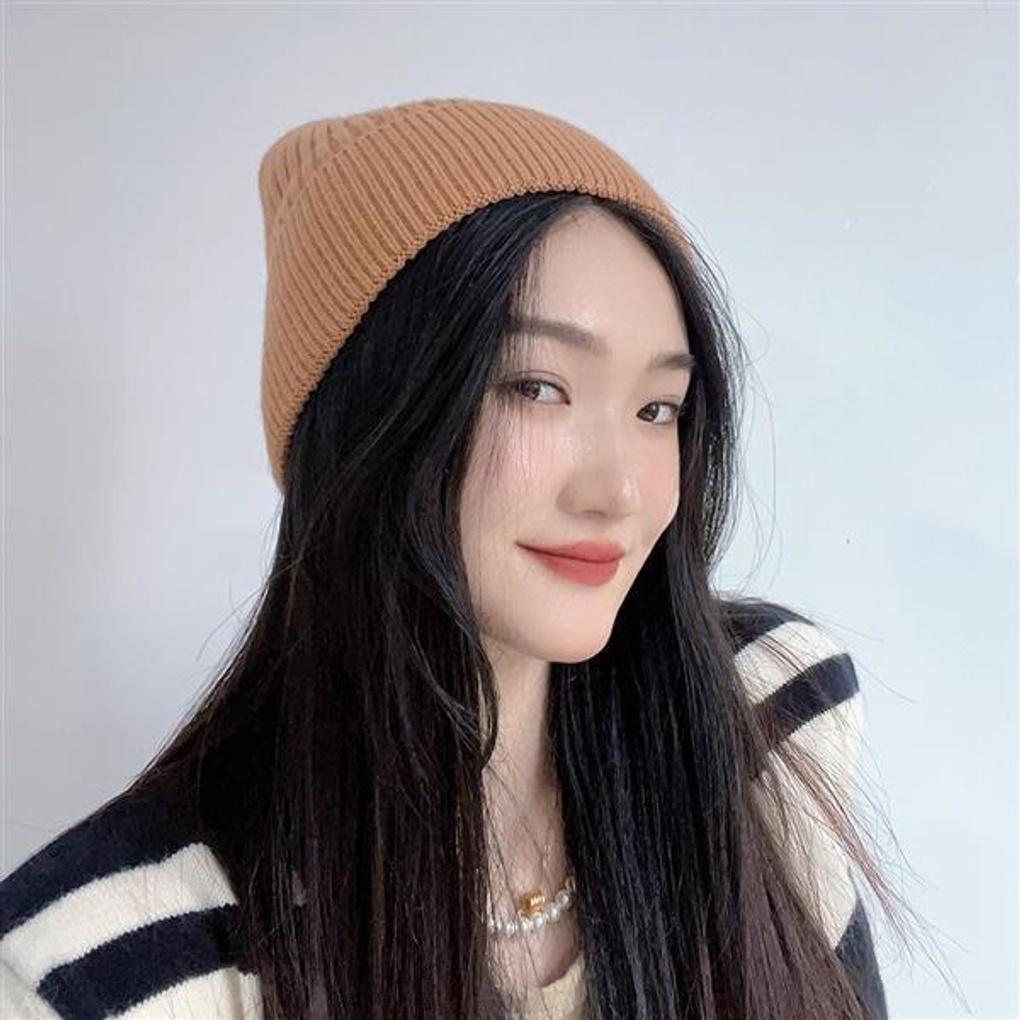 Colorpop Knit Beanie (Brown)