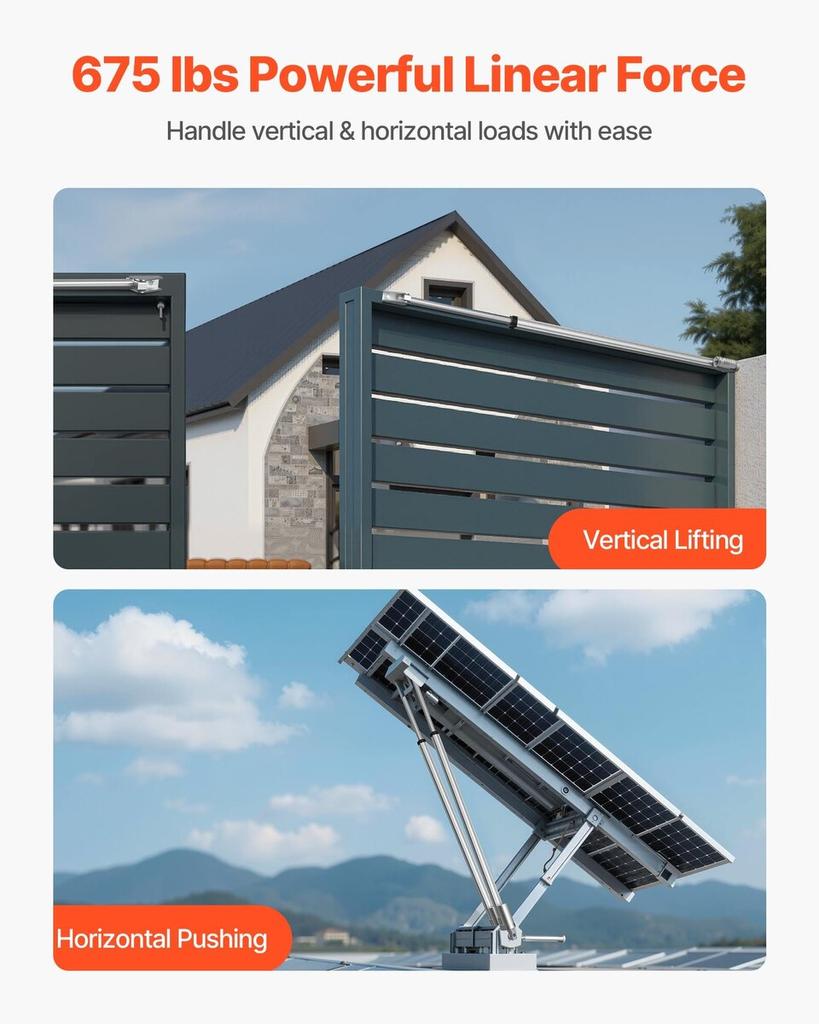 12V Linear Actuator, 1016mm Stroke IP65 Waterproof Linear Actuator, 3000N 5mm/s Motion Actuators with Mounting Bracket for Solar Trackers, Industrial