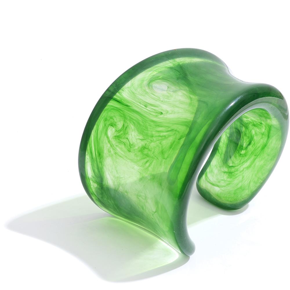 Eetit 64mm Multi-color Big Resin Acrylic Cuff Wide Bracelet Bangle for Women Waterproof Charm Statement Street Large Jewelry