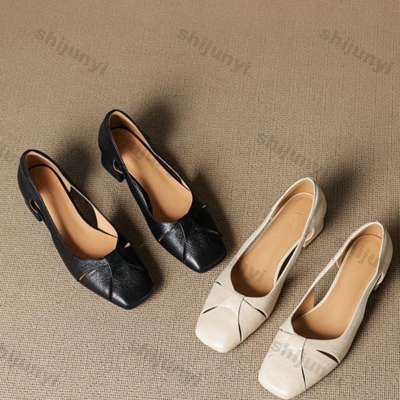 Elegant Medium Heel Women's Shoes Summer New Breathable Hollow Comfortable Sandals Fashion Luxury Outdoor Party Chunky Pumps