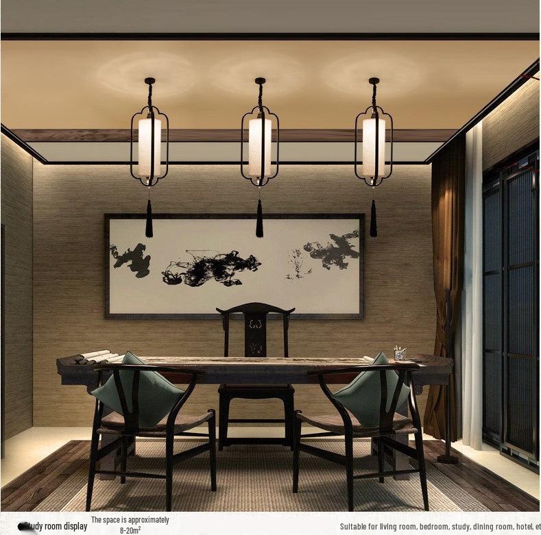 Chinese Zen Style Single Head Pendant Light for Restaurant, Bedroom, Tea Room, Corridor, and Dining Room