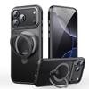 KEYSION 360° Rotating Magnetic Ring Stand Case for MagSafe for iPhone 17 Pro Max Matte Transparent Shockproof Phone Back Cover
